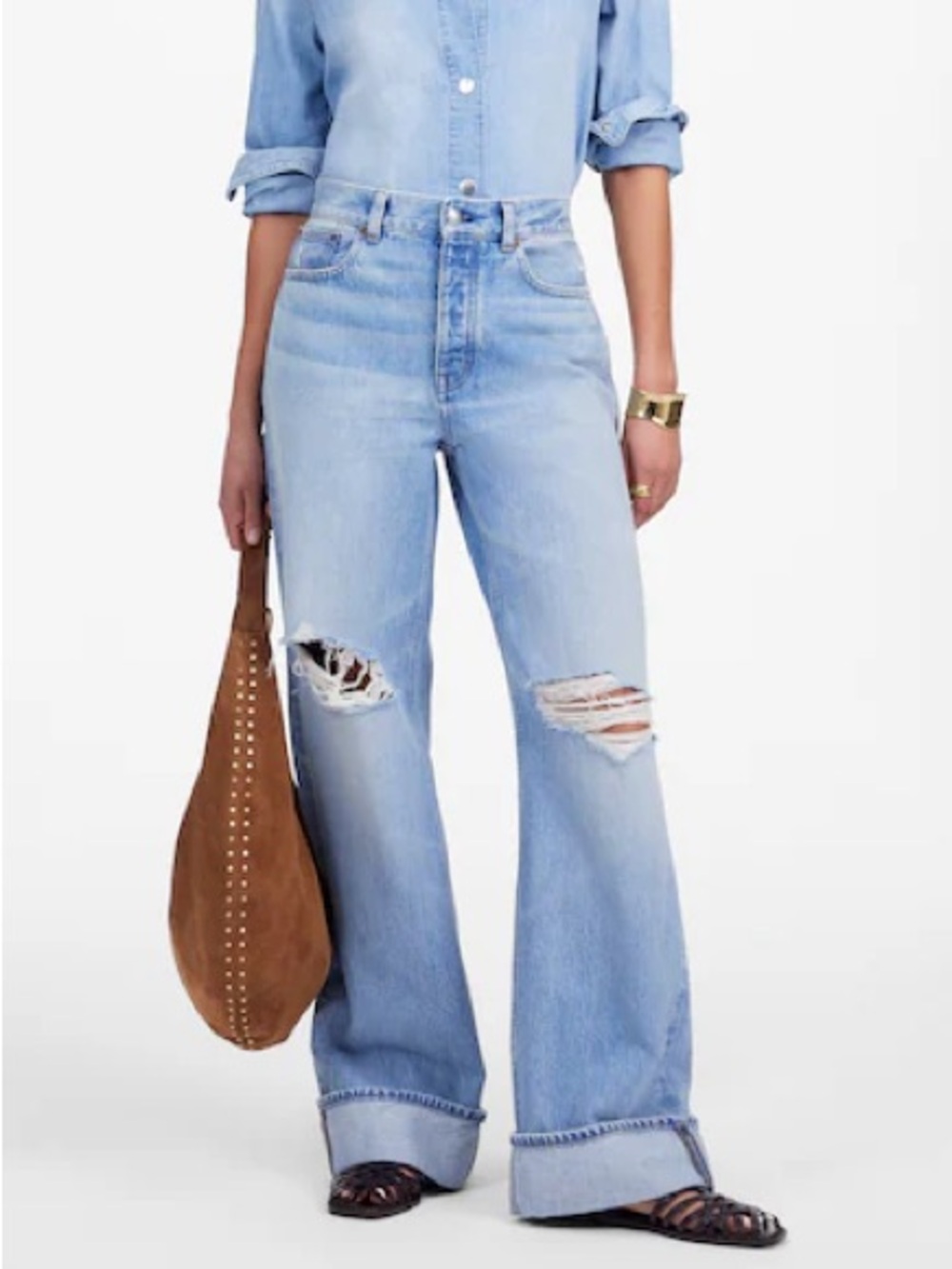 Madewell NEW Low-Slung Baggy Jeans Distressing
